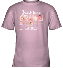 Load image into Gallery viewer, Family Shirt First Time Grandma Est 2020 Granny Floral Youth T-Shirt