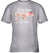 Load image into Gallery viewer, Family Shirt First Time Grandma Est 2020 Granny Floral Youth T-Shirt