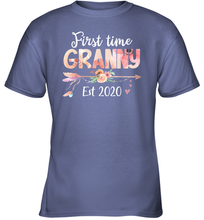 Load image into Gallery viewer, Family Shirt First Time Grandma Est 2020 Granny Floral Youth T-Shirt