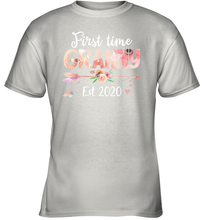 Load image into Gallery viewer, Family Shirt First Time Grandma Est 2020 Granny Floral Youth T-Shirt