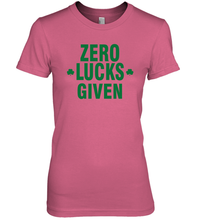 Load image into Gallery viewer, Zero Lucks Given Shirt Lucky Green St. Patrick's Day Premium Women's T-Shirt