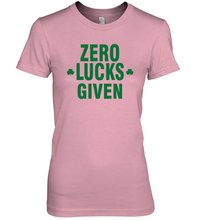 Load image into Gallery viewer, Zero Lucks Given Shirt Lucky Green St. Patrick's Day Premium Women's T-Shirt