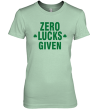 Load image into Gallery viewer, Zero Lucks Given Shirt Lucky Green St. Patrick's Day Premium Women's T-Shirt