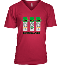 Load image into Gallery viewer, St Patrick's Irish Day Lepreclawns Lucky Shamrock Drinking V-Neck T-Shirt