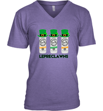 Load image into Gallery viewer, St Patrick's Irish Day Lepreclawns Lucky Shamrock Drinking V-Neck T-Shirt