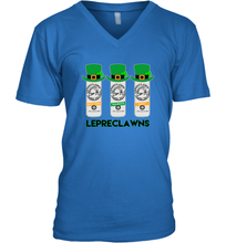 Load image into Gallery viewer, St Patrick's Irish Day Lepreclawns Lucky Shamrock Drinking V-Neck T-Shirt