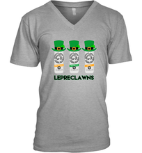 Load image into Gallery viewer, St Patrick's Irish Day Lepreclawns Lucky Shamrock Drinking V-Neck T-Shirt