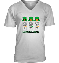 Load image into Gallery viewer, St Patrick's Irish Day Lepreclawns Lucky Shamrock Drinking V-Neck T-Shirt