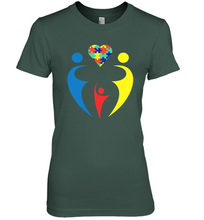 Load image into Gallery viewer, Family Shirt Trio Heart Puzzle Autism Awareness Premium Women's T-Shirt