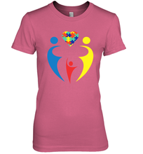 Load image into Gallery viewer, Family Shirt Trio Heart Puzzle Autism Awareness Premium Women's T-Shirt