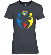 Load image into Gallery viewer, Family Shirt Trio Heart Puzzle Autism Awareness Premium Women's T-Shirt