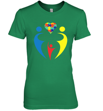 Load image into Gallery viewer, Family Shirt Trio Heart Puzzle Autism Awareness Premium Women's T-Shirt