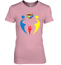 Load image into Gallery viewer, Family Shirt Trio Heart Puzzle Autism Awareness Premium Women's T-Shirt