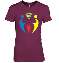 Load image into Gallery viewer, Family Shirt Trio Heart Puzzle Autism Awareness Premium Women's T-Shirt