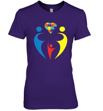 Load image into Gallery viewer, Family Shirt Trio Heart Puzzle Autism Awareness Premium Women's T-Shirt