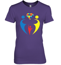 Load image into Gallery viewer, Family Shirt Trio Heart Puzzle Autism Awareness Premium Women's T-Shirt