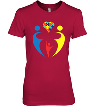 Load image into Gallery viewer, Family Shirt Trio Heart Puzzle Autism Awareness Premium Women's T-Shirt