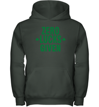 Load image into Gallery viewer, Zero Lucks Given Shirt Lucky Green St. Patrick's Day Youth Hoodie
