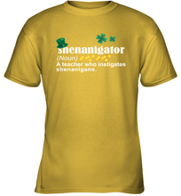 Load image into Gallery viewer, St Patrick's Irish Shenanigator A Teacher Who Instigates Shenanigans Youth T-Shirt