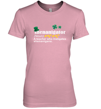 Load image into Gallery viewer, St Patrick's Irish Shenanigator A Teacher Who Instigates Shenanigans Premium Women's T-Shirt
