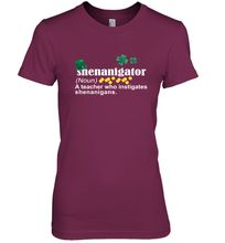 Load image into Gallery viewer, St Patrick's Irish Shenanigator A Teacher Who Instigates Shenanigans Premium Women's T-Shirt