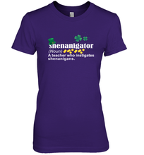 Load image into Gallery viewer, St Patrick's Irish Shenanigator A Teacher Who Instigates Shenanigans Premium Women's T-Shirt
