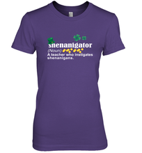Load image into Gallery viewer, St Patrick's Irish Shenanigator A Teacher Who Instigates Shenanigans Premium Women's T-Shirt