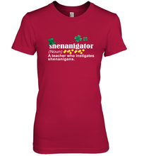 Load image into Gallery viewer, St Patrick's Irish Shenanigator A Teacher Who Instigates Shenanigans Premium Women's T-Shirt