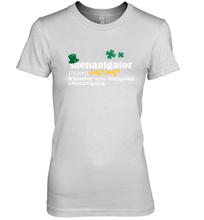 Load image into Gallery viewer, St Patrick's Irish Shenanigator A Teacher Who Instigates Shenanigans Premium Women's T-Shirt