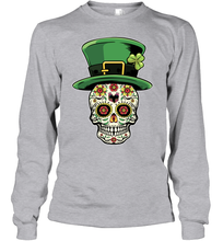 Load image into Gallery viewer, Sugar Skull Of Dead Shirt St. Patrick's Day Youth Long Sleeve