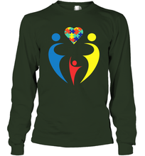 Load image into Gallery viewer, Family Shirt Trio Heart Puzzle Autism Awareness Long Sleeve T-Shirt