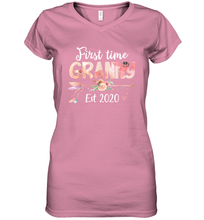 Load image into Gallery viewer, Family Shirt First Time Grandma Est 2020 Granny Floral Women's V-Neck T-Shirt