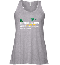 Load image into Gallery viewer, St Patrick's Irish Shenanigator A Teacher Who Instigates Shenanigans Racerback Tank
