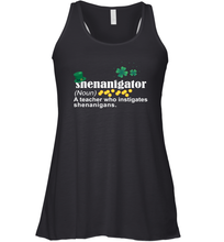 Load image into Gallery viewer, St Patrick's Irish Shenanigator A Teacher Who Instigates Shenanigans Racerback Tank