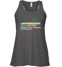 Load image into Gallery viewer, St Patrick's Irish Shenanigator A Teacher Who Instigates Shenanigans Racerback Tank