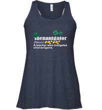 Load image into Gallery viewer, St Patrick's Irish Shenanigator A Teacher Who Instigates Shenanigans Racerback Tank