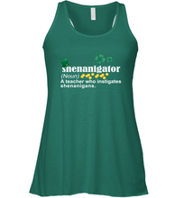 Load image into Gallery viewer, St Patrick's Irish Shenanigator A Teacher Who Instigates Shenanigans Racerback Tank