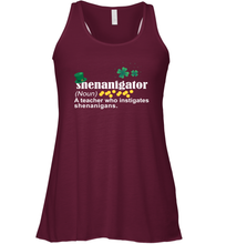 Load image into Gallery viewer, St Patrick's Irish Shenanigator A Teacher Who Instigates Shenanigans Racerback Tank