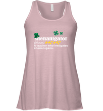 Load image into Gallery viewer, St Patrick's Irish Shenanigator A Teacher Who Instigates Shenanigans Racerback Tank