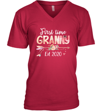 Load image into Gallery viewer, Family Shirt First Time Grandma Est 2020 Granny Floral V-Neck T-Shirt