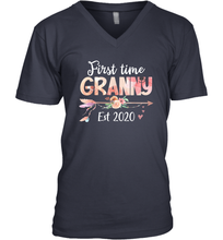 Load image into Gallery viewer, Family Shirt First Time Grandma Est 2020 Granny Floral V-Neck T-Shirt