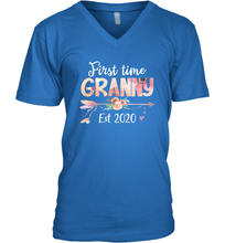 Load image into Gallery viewer, Family Shirt First Time Grandma Est 2020 Granny Floral V-Neck T-Shirt