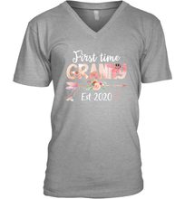 Load image into Gallery viewer, Family Shirt First Time Grandma Est 2020 Granny Floral V-Neck T-Shirt