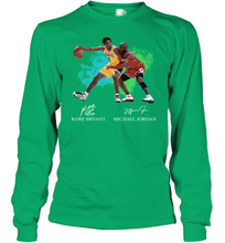 Load image into Gallery viewer, Kobe Bryant And Michael Jordan Signatures Graphic Youth Long Sleeve