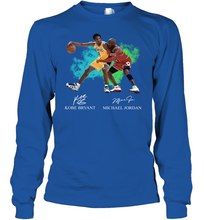 Load image into Gallery viewer, Kobe Bryant And Michael Jordan Signatures Graphic Youth Long Sleeve