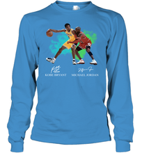 Load image into Gallery viewer, Kobe Bryant And Michael Jordan Signatures Graphic Youth Long Sleeve