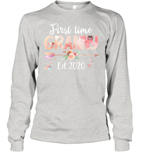 Load image into Gallery viewer, Family Shirt First Time Grandma Est 2020 Granny Floral Youth Long Sleeve