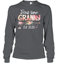Load image into Gallery viewer, Family Shirt First Time Grandma Est 2020 Granny Floral Youth Long Sleeve