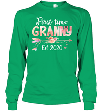 Load image into Gallery viewer, Family Shirt First Time Grandma Est 2020 Granny Floral Youth Long Sleeve