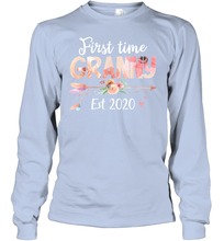 Load image into Gallery viewer, Family Shirt First Time Grandma Est 2020 Granny Floral Youth Long Sleeve
